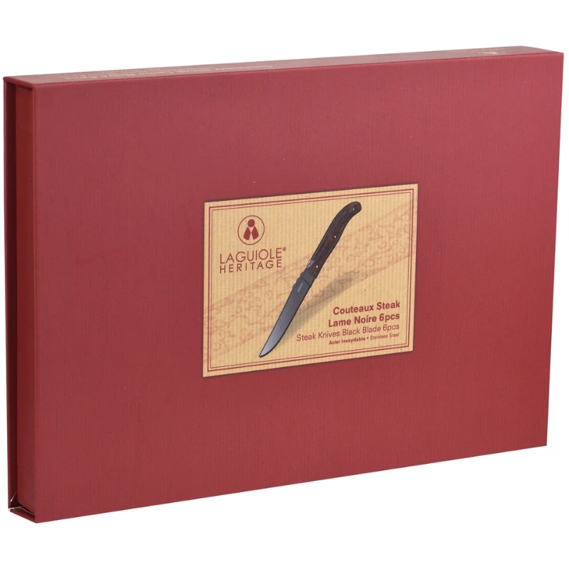 Laguiole Herit Steakknive i Sort, 6 stk. 40273024 by Laguiole color Sort