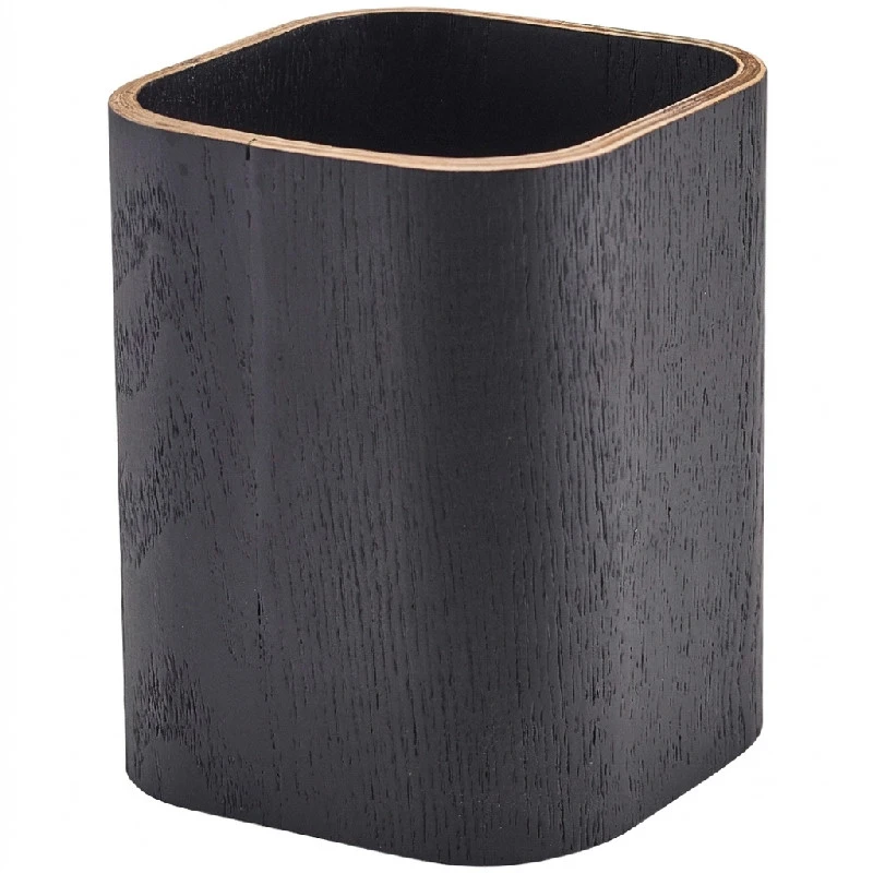 Sort Bestikholder Finér Træ 9 x 9 x 11cm WVCH-9BK by Genware color Sort