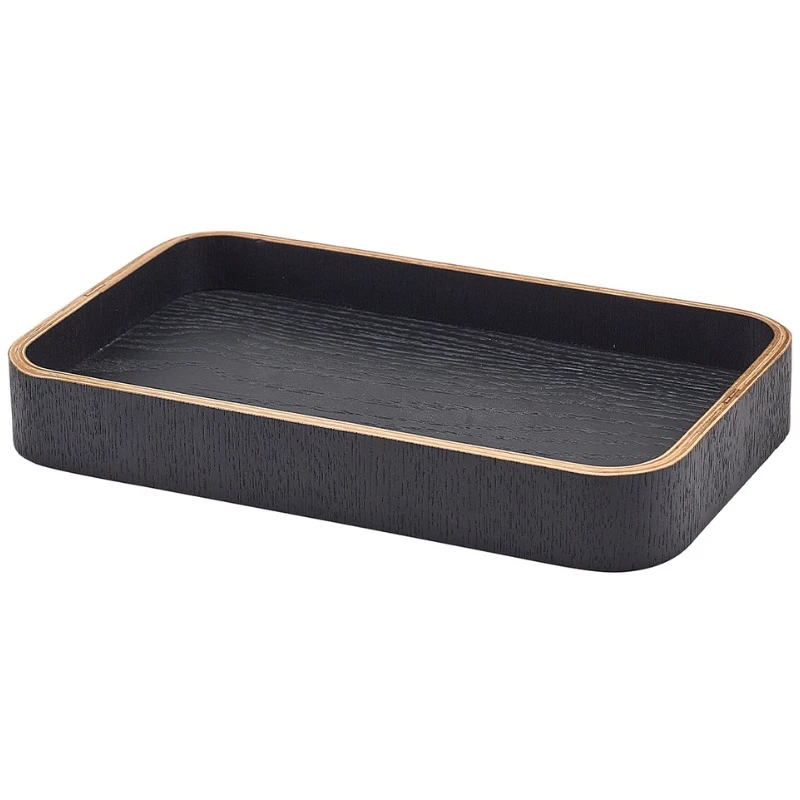Bakke Sort Finér Træ 23 x 13,8 x 3 cm WVT-23BK by Genware color Sort