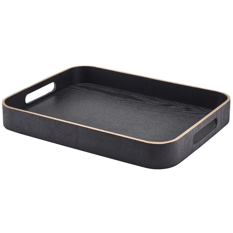 Tjenerbakke Sort Finér Træ 35.5 x 28cm WVT-B3528BK by Genware color Sort