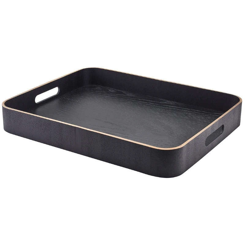 Tjenerbakke Sort Finér Træ 45.5 x 36cm WVT-B4536BK by Genware color Sort