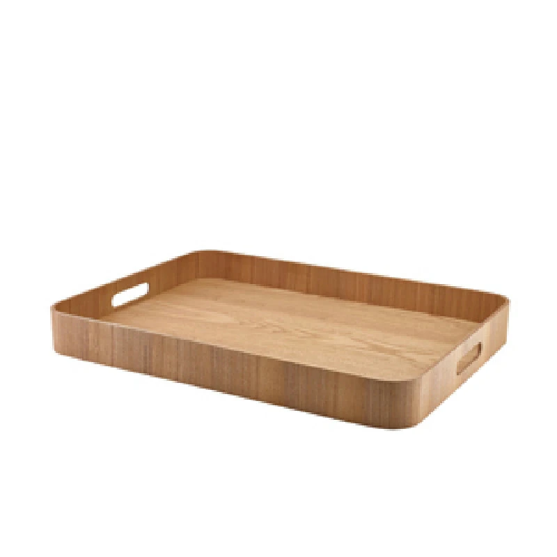 Tjenerbakke Lys Finér Træ 55 x 40 cm WVT-B5540L by Genware color Sort