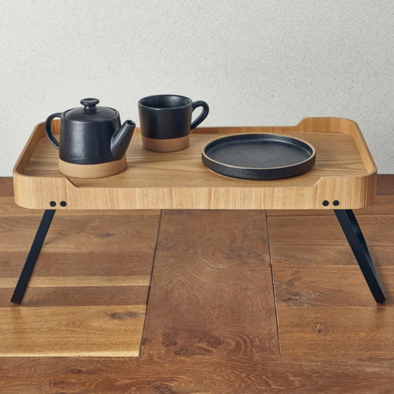 Roomservice Bakke Lys Finér Træ 59 x 30 x 23cm WVT-RS5930L by Genware color Sort
