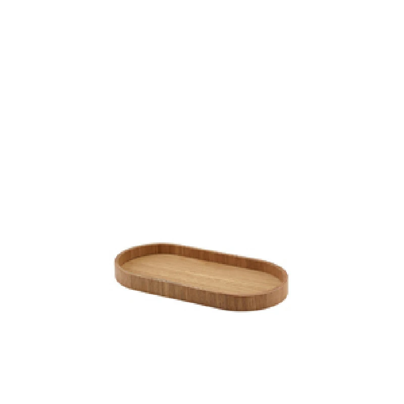 Bakke Oval Lys Finér Træ 23 x 11cm WVT-V23L by Genware color Sort