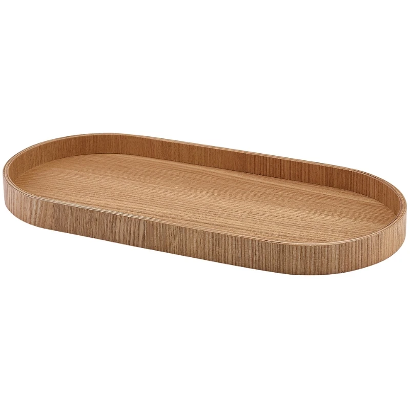 Bakke Oval Lys Finér Træ 35 x 16.5cm WVT-V35L by Genware color Sort