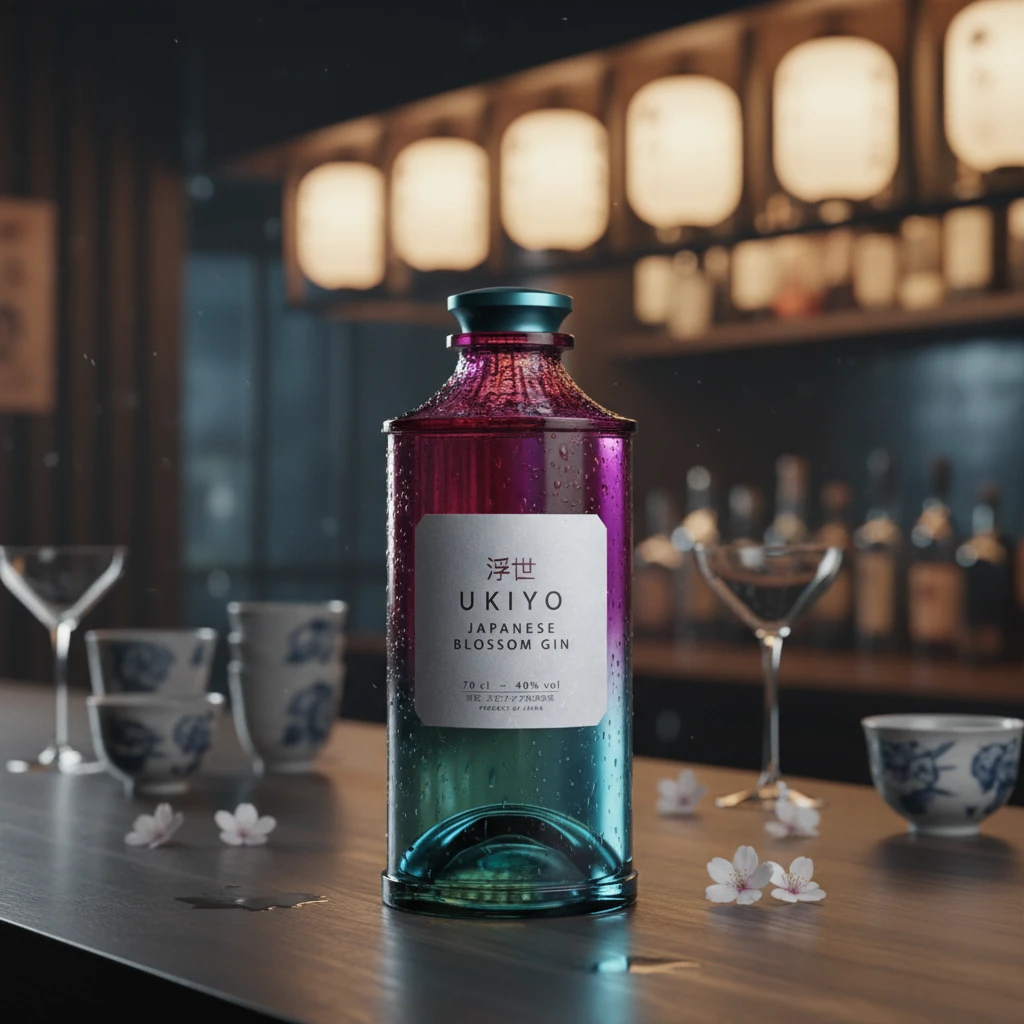 Ukiyo Japanese Blossom Gin 40% 70 cl L-51-363-00  color Sort
