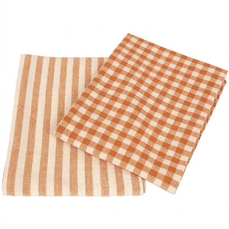 Køkkenhåndklæder 2-pak Rut/Rand HOME 50x70 cm 148497  color Gul