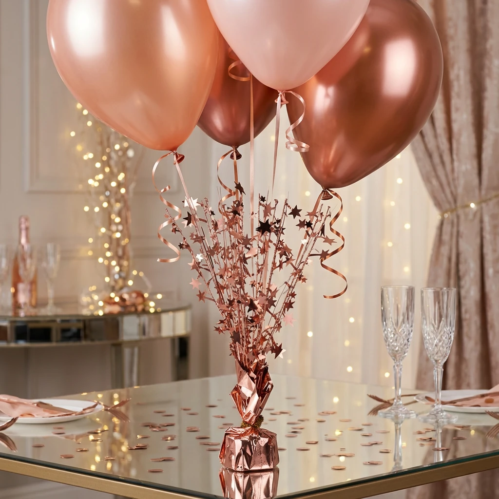 Ballonvægt Rosegold Sten 32 cm 491020450  color Sort