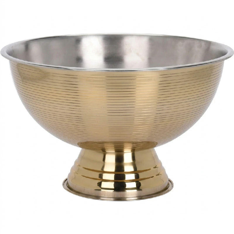 Champagnebowl Guld m. striber Ø39,5cm A12405880  color Sort