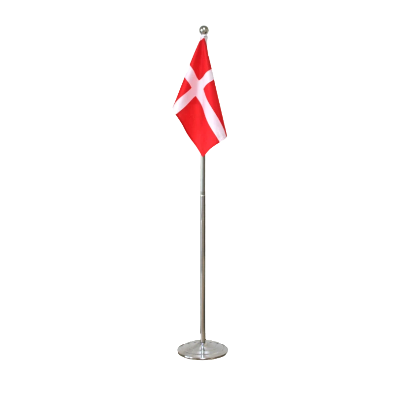 Dannebrog gulvflag i metal højdejusterbart 108-192 cm 4200090  color Sort