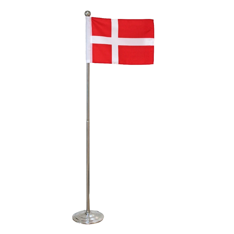Dannebrog gulvflag i metal højdejusterbart 108-192 cm 4200090  color Sort