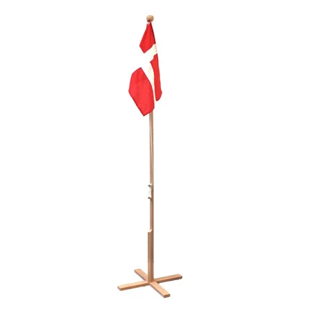 Gulvflag i bøg Dannebrog 170 cm 4200087  color Sort