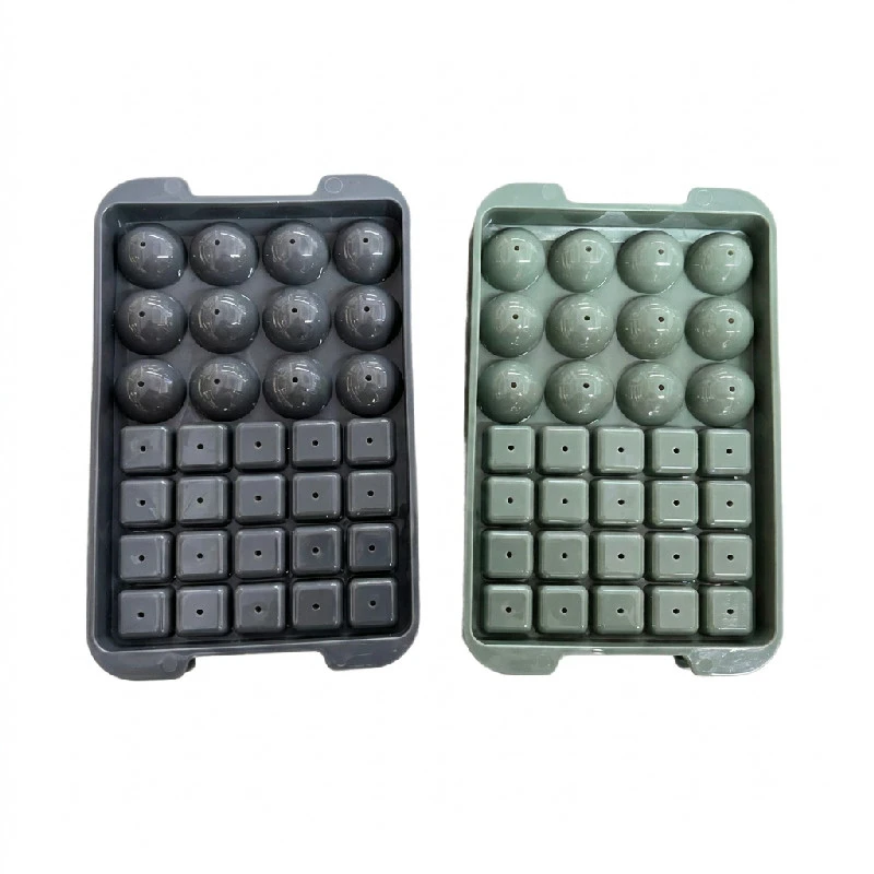 Isterningbakke i plast 23x14x3,5 cm grå/grøn 9007220  color Sort