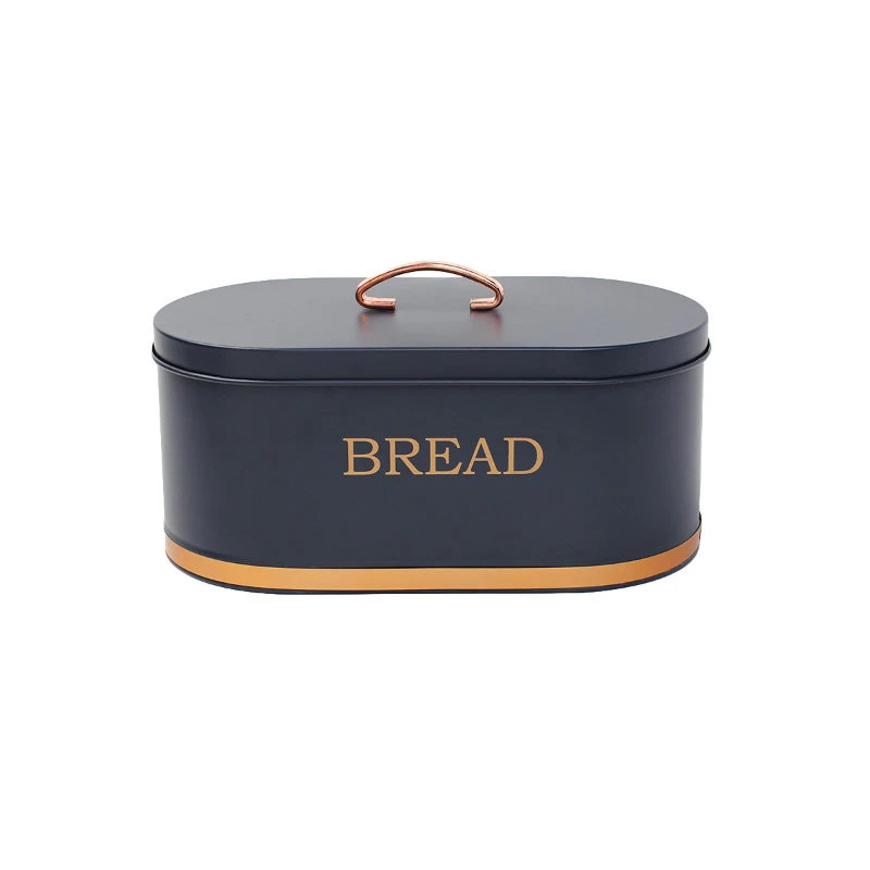 Metalopbevaring brød Blå med guld, str. 34x18 cm 2400059  color Sort