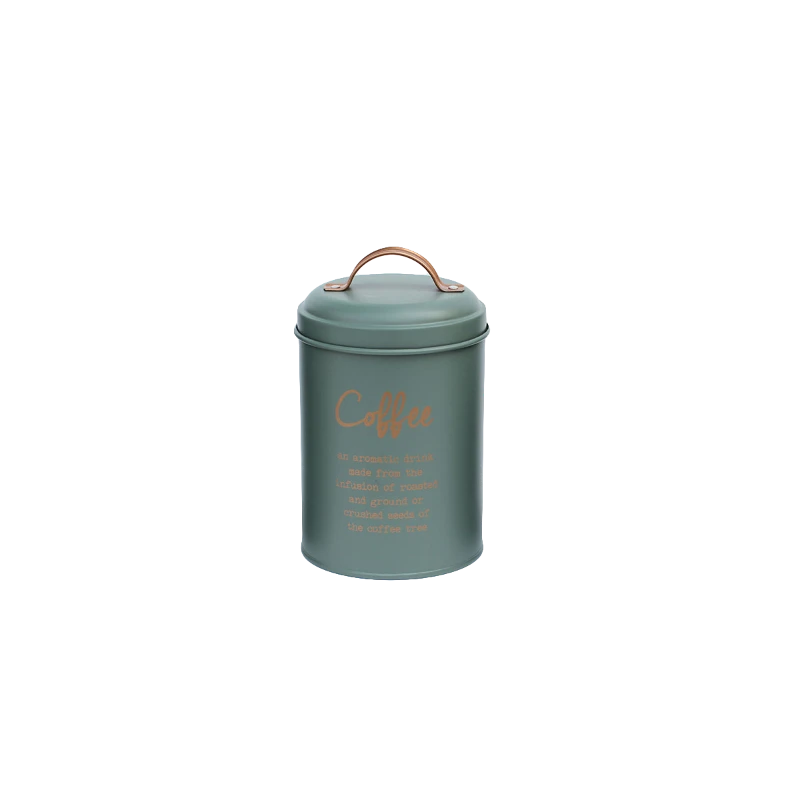 Metalopbevaring kaffe grøn med guld 11x15 cm 2400032  color Sort