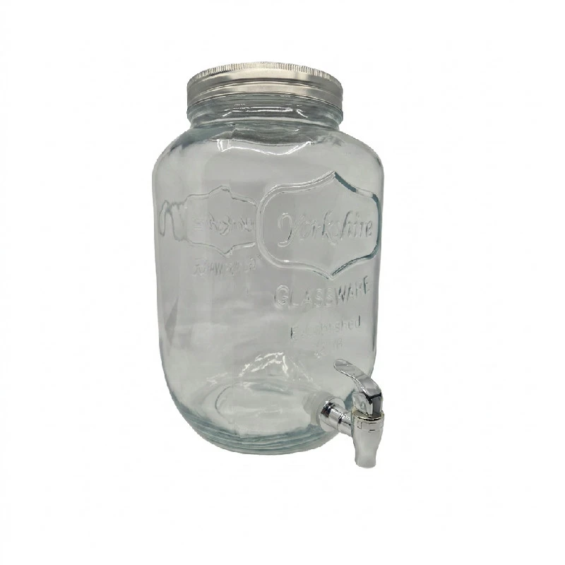 Saftdispenser med tappehane 8 liter 18x18x31 cm klart glas 5000387  color Sort