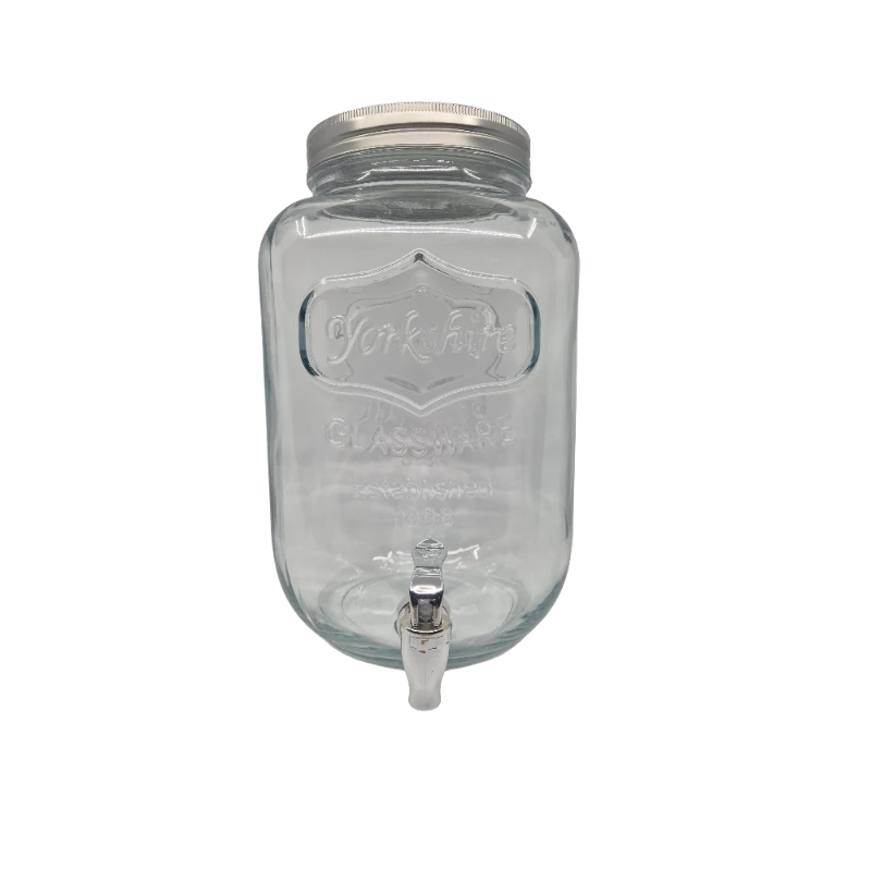 Saftdispenser med tappehane 8 liter 18x18x31 cm klart glas 5000387  color Sort