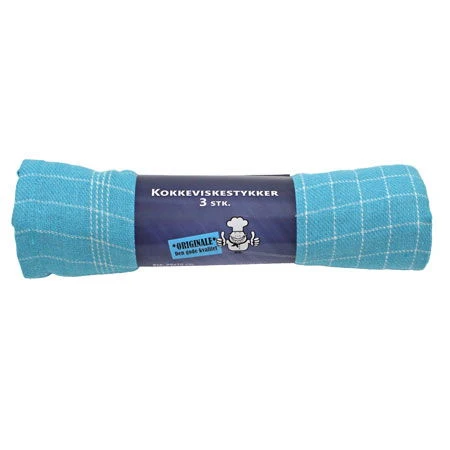 Viskestykke turkis 3-pk. Str 50 x 70 cm. 4020362  color Sort