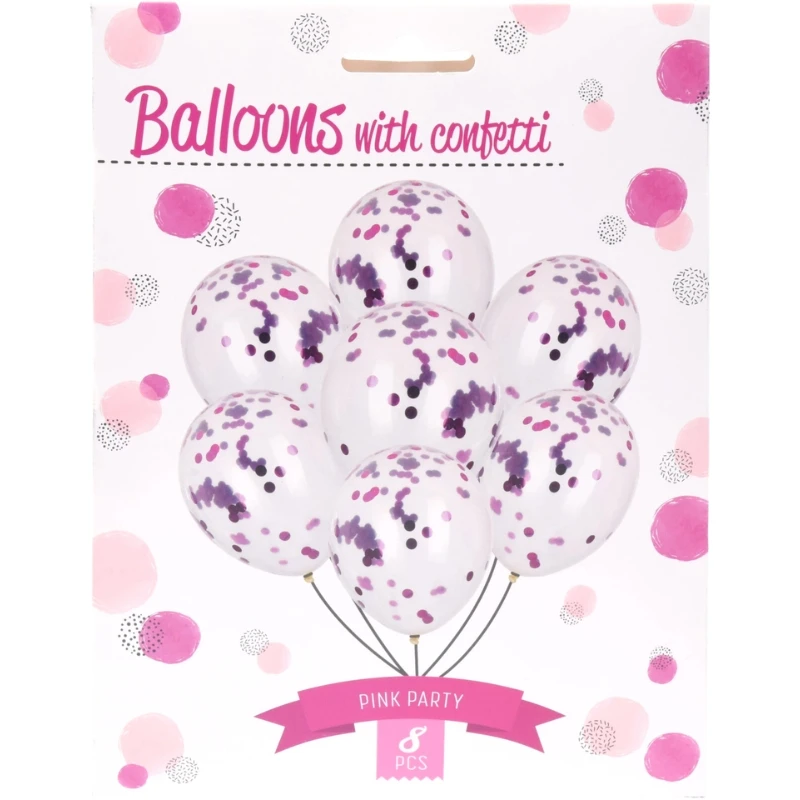 Balloner - konfetti 8 stk lyserød PR2000100  color Sort