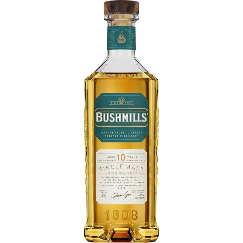 Bushmills 10 YO Irish Single Malt 70 cl 207550  color Sort