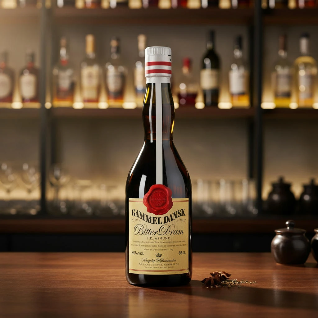 Gammel Dansk Bitter Dram FL35 205783  color Sort