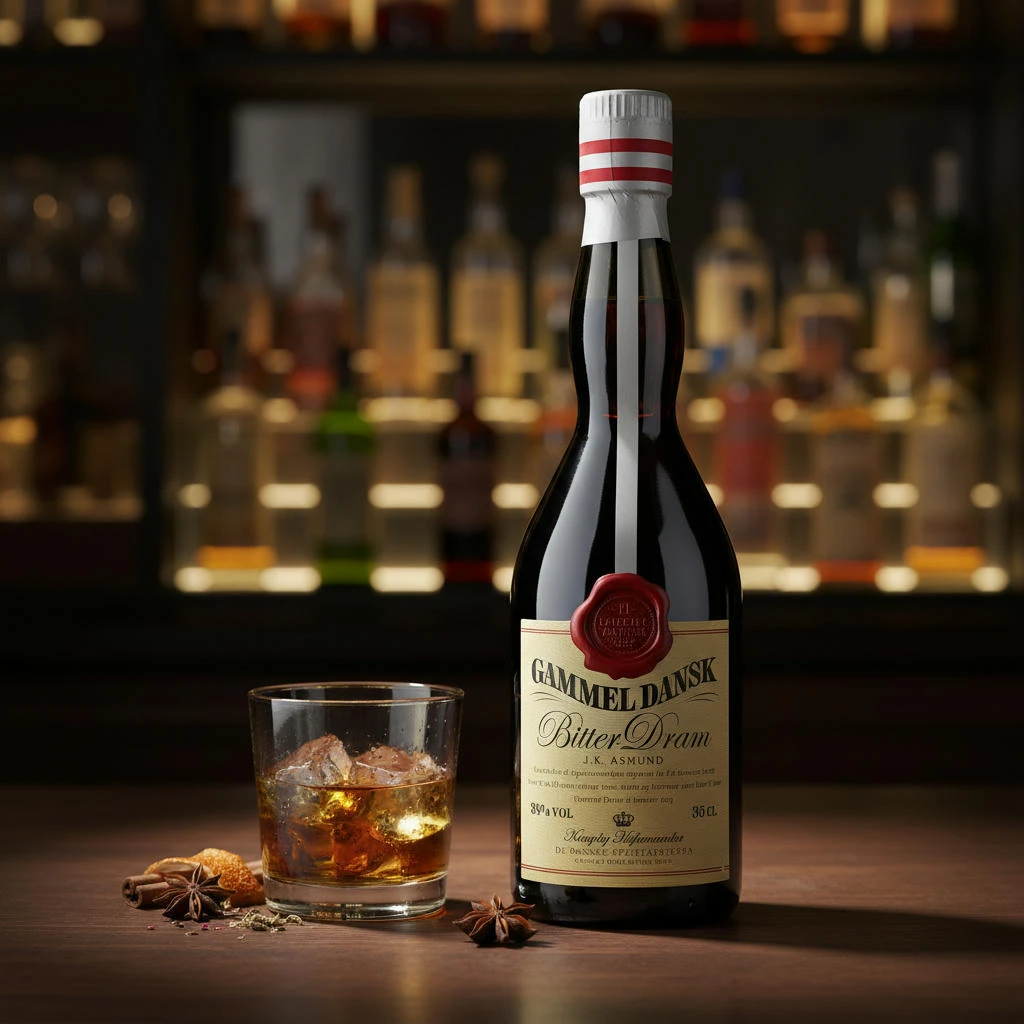 Gammel Dansk Bitter Dram FL35 205783  color Sort