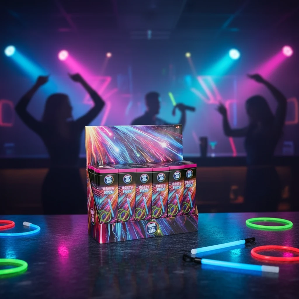 Selvlysende festpakke med glowsticks og tilbehør DL8000090  color Sort