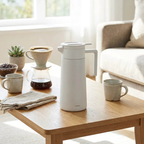 Termokande med keramisk belægning 800 ml (dobbeltvægget) - Hario CHP-800-W  color Sort
