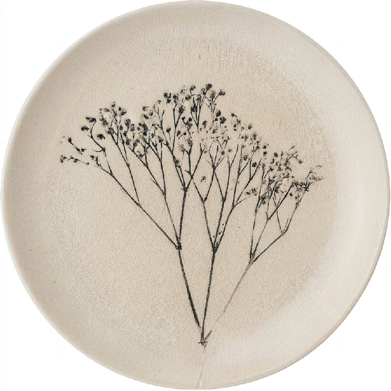 Bea Tallerken, Natur, Stentøj D21xH2 cm 82047393  color Natur - Sølv