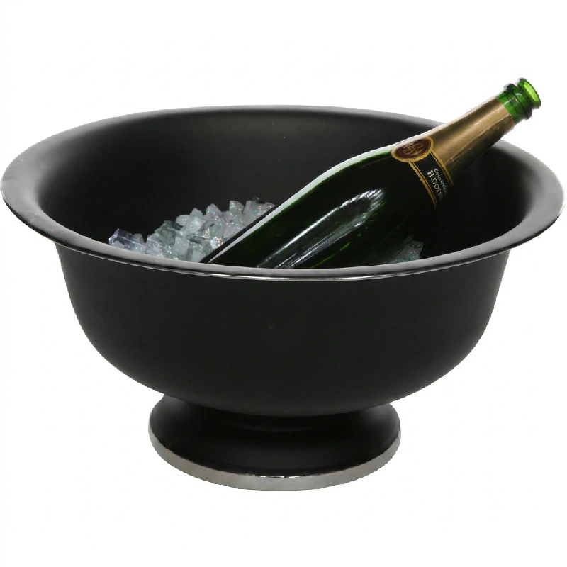 Champagnekøler på fod Sort Rustfrit Stål Ø41xH20cm 262924  color Sort