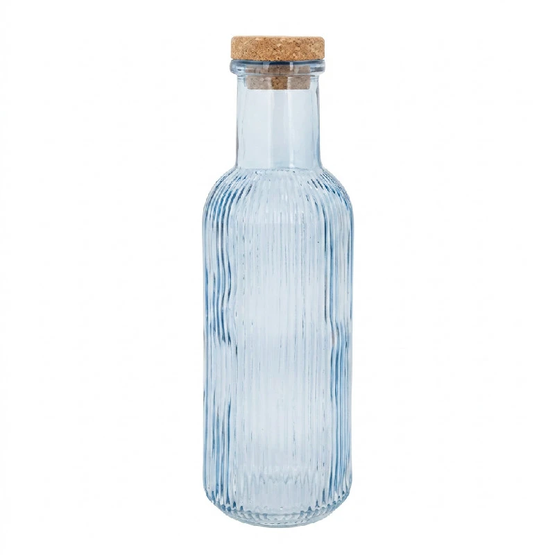 Glasflaske Blå med prop 1L Ø8,7x27,8cm 5426001  color Sort