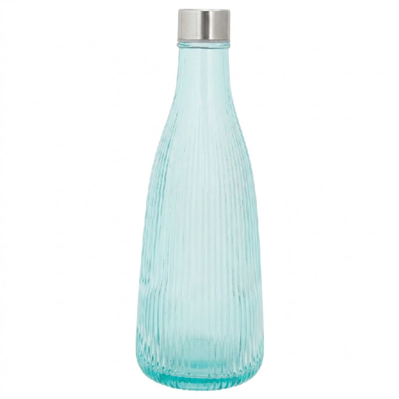Vandflaske med låg glas 1L Turkis H28cm 5415002  color Sort