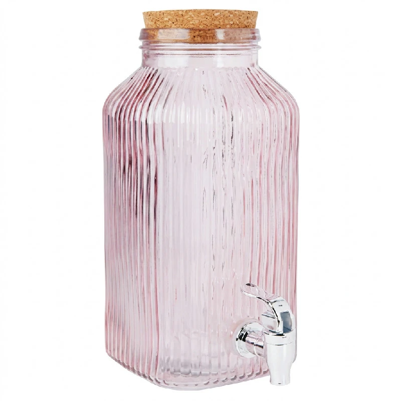 Drinksdispenser Glas Lyserød 3,35L 5426006  color Sort