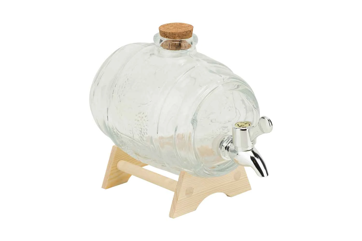 Drinksdispenser 1L med Træfod Glas 9888363 by COSY & TRENDY color Sort