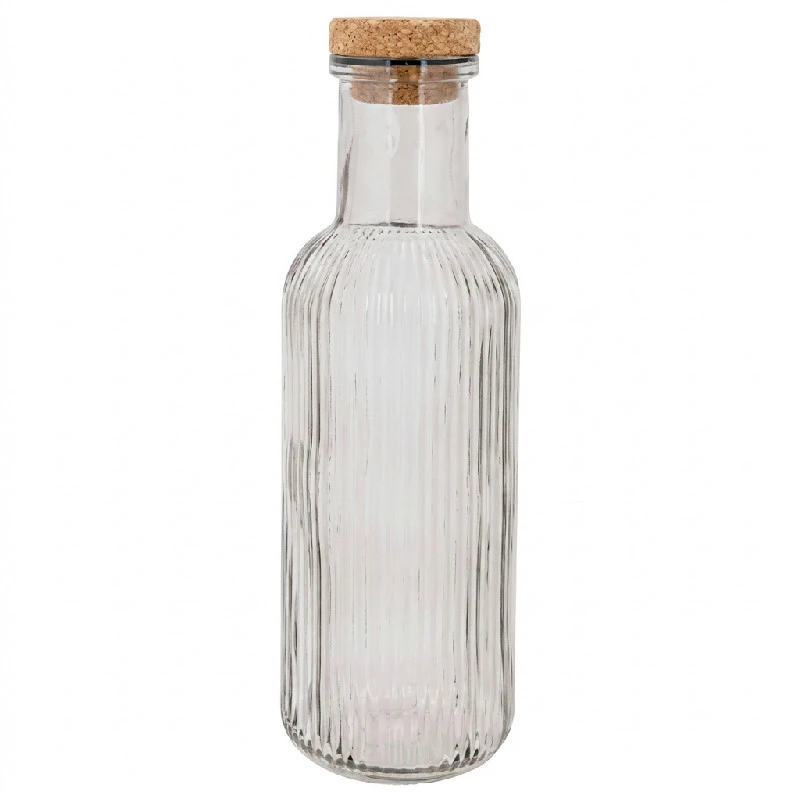 Karaffel med Prop Grå Glas 1L 5426003 by COSY & TRENDY color Sort