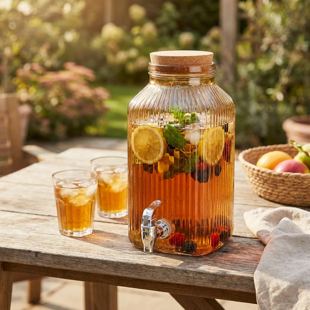 Drinkdispenser med Taphane Okker Glas 3,35L 5426007 by COSY & TRENDY color Sort