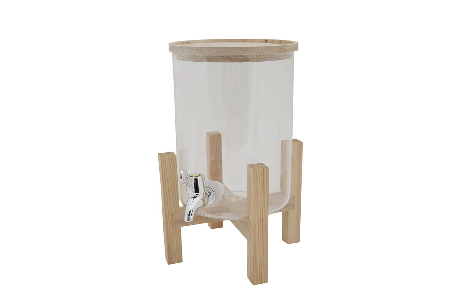 Drinksdispenser med træfod og låg Glas 3L Ø15x32cm 1821042 by COSY & TRENDY color Sort