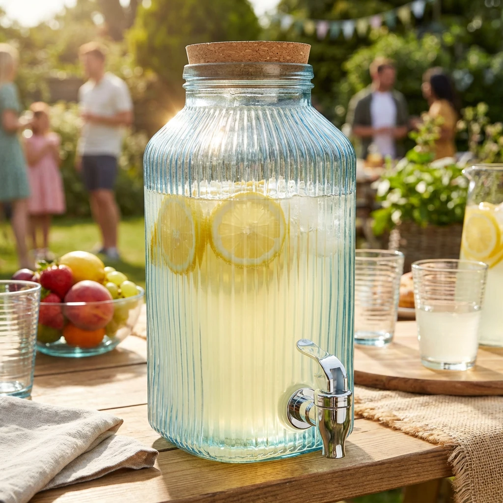Drinksdispenser Glas Blå 3,35L 5426005 by COSY & TRENDY color Sort