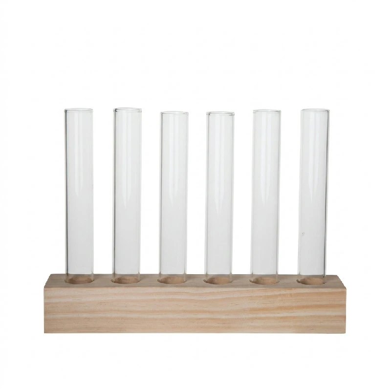 Glasprøverør 6 stk med træholder 14cm 506067  color Sort