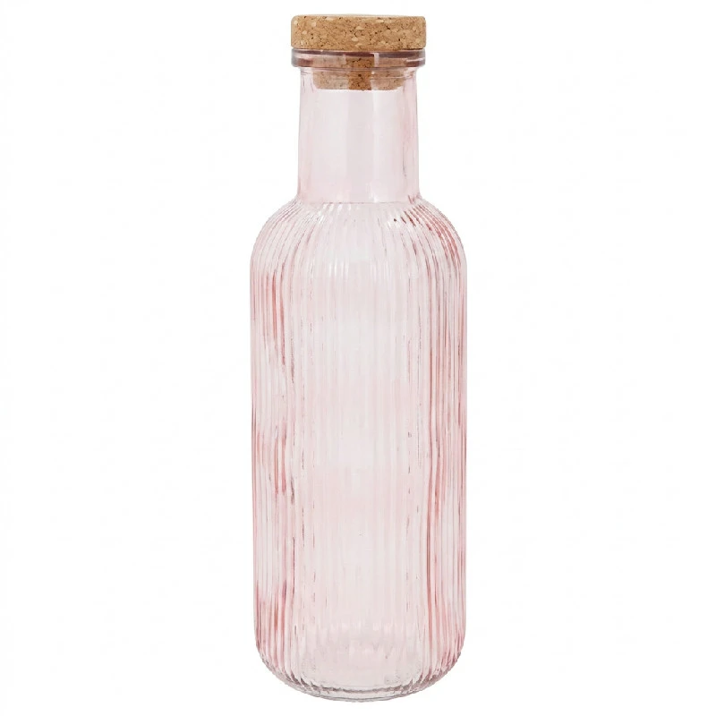 Karaffel med Prop Pink Glas 1L 5426002 by COSY & TRENDY color Sort