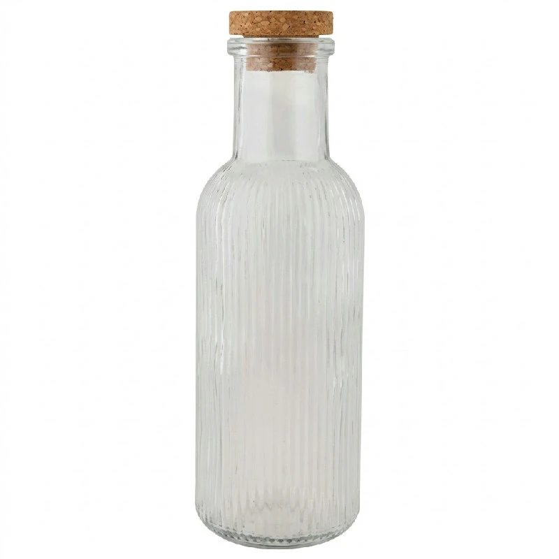 Glasflaske med Korkprop Transparent 1L Ø8,7x27,8cm 5426010 by COSY & TRENDY color Sort