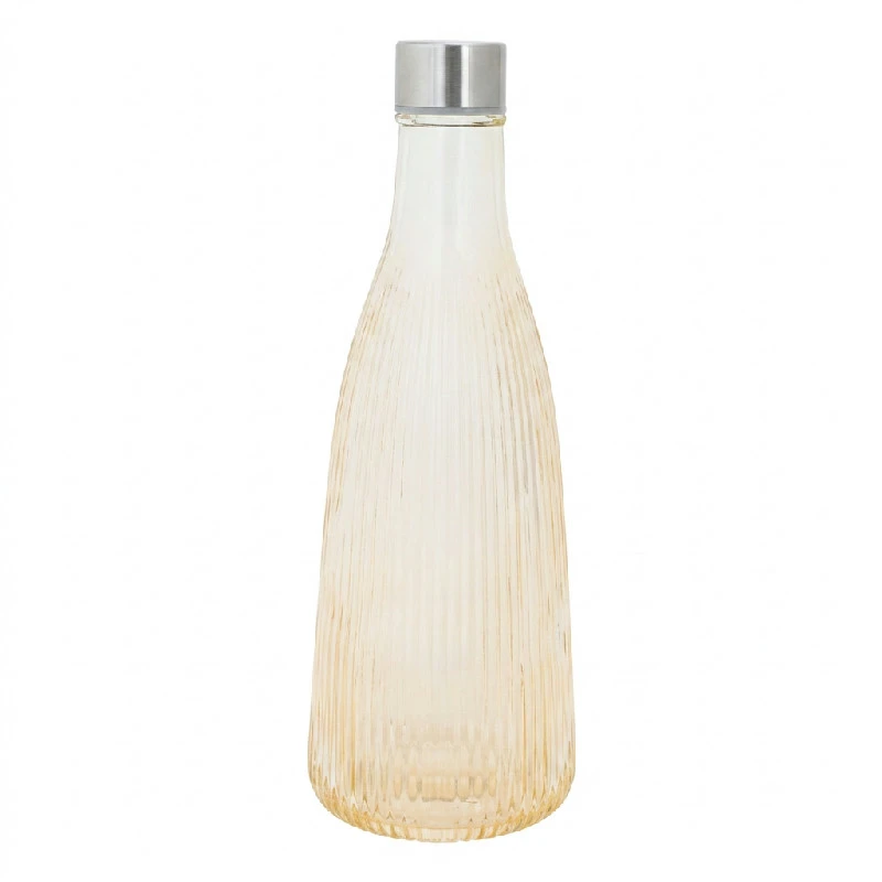 Vandflaske med låg glas 1L Ravfarvet H28cm 5415004 by COSY & TRENDY color Sort