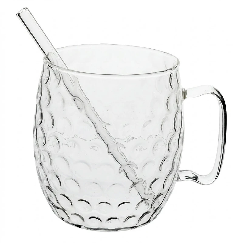Moscow Mule Glas 2 stk inkl. Sugerør Borosilikatglas 5657006  color Sort