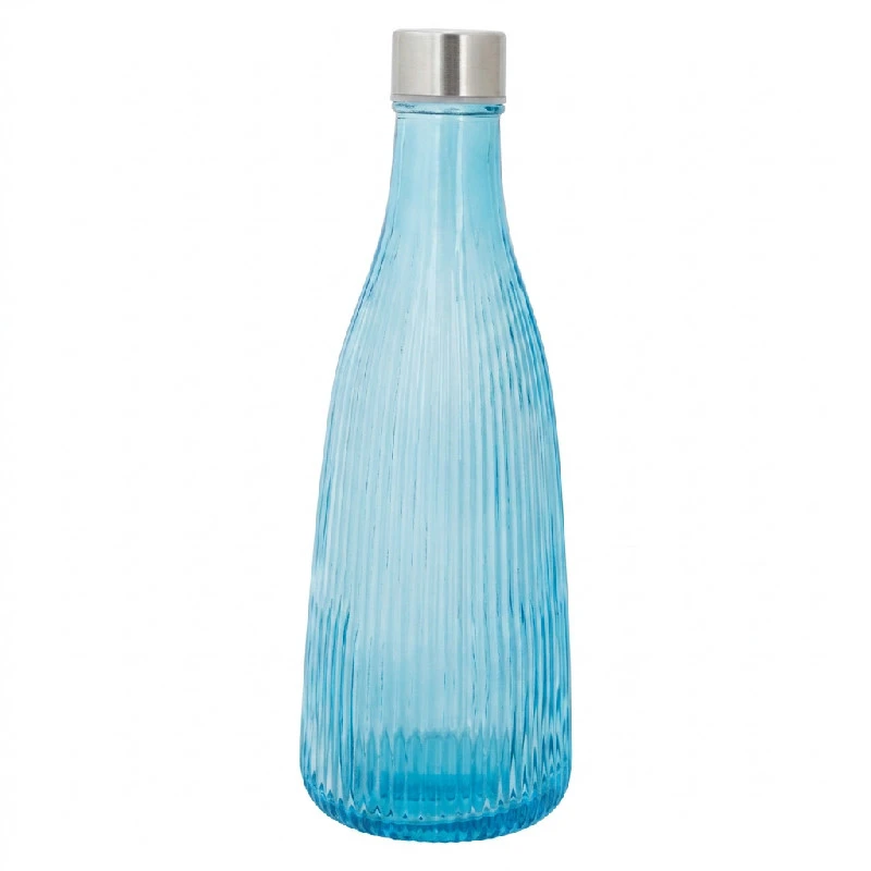 Vandflaske med låg glas 1L Blå H28cm 5415003 by COSY & TRENDY color Sort