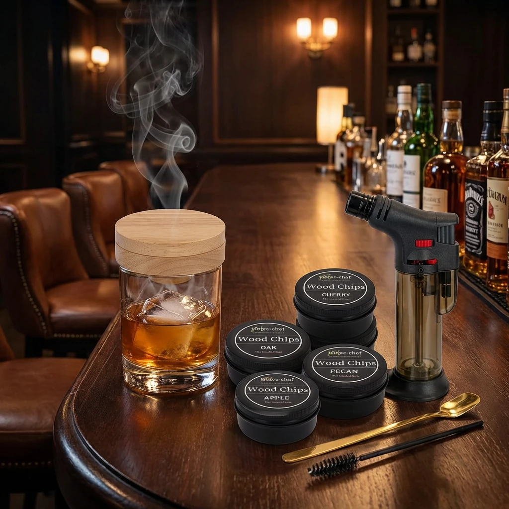 Smoker sæt til cocktail og whiskey med brænder og træflis 2527296 by COSY & TRENDY color Sort
