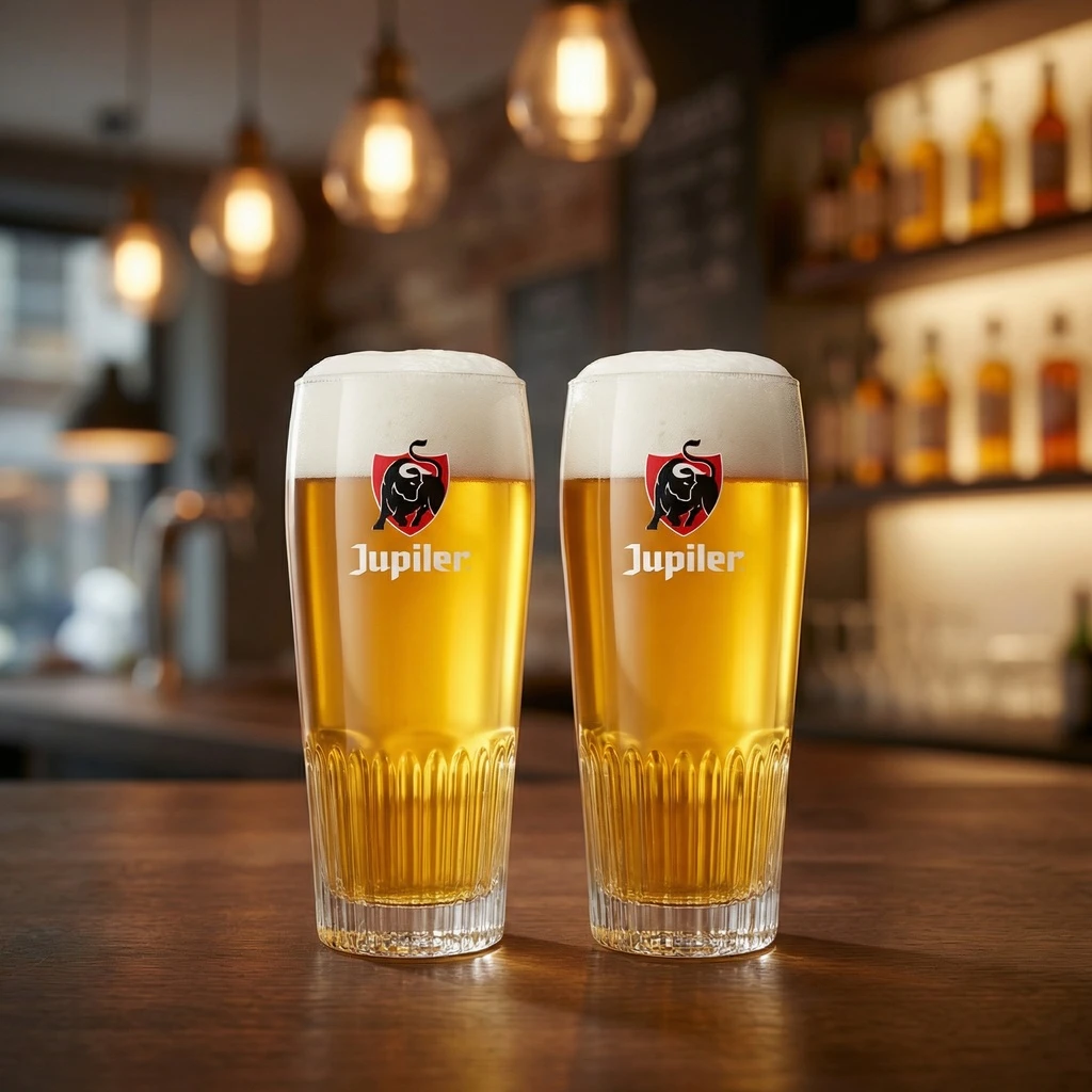 Jupiler Ølglas 25cl 2 stk gaveæske 220143 by BELGIAN BEER GLASSES color Sort