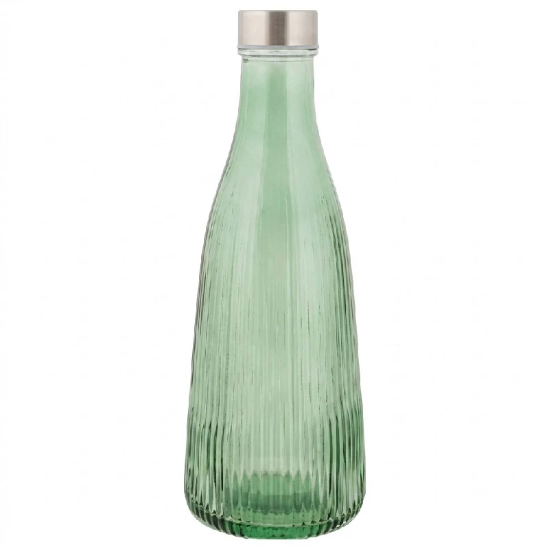 Vandflaske med låg glas 1L Mørkegrøn H28cm 5415006 by COSY & TRENDY color Sort
