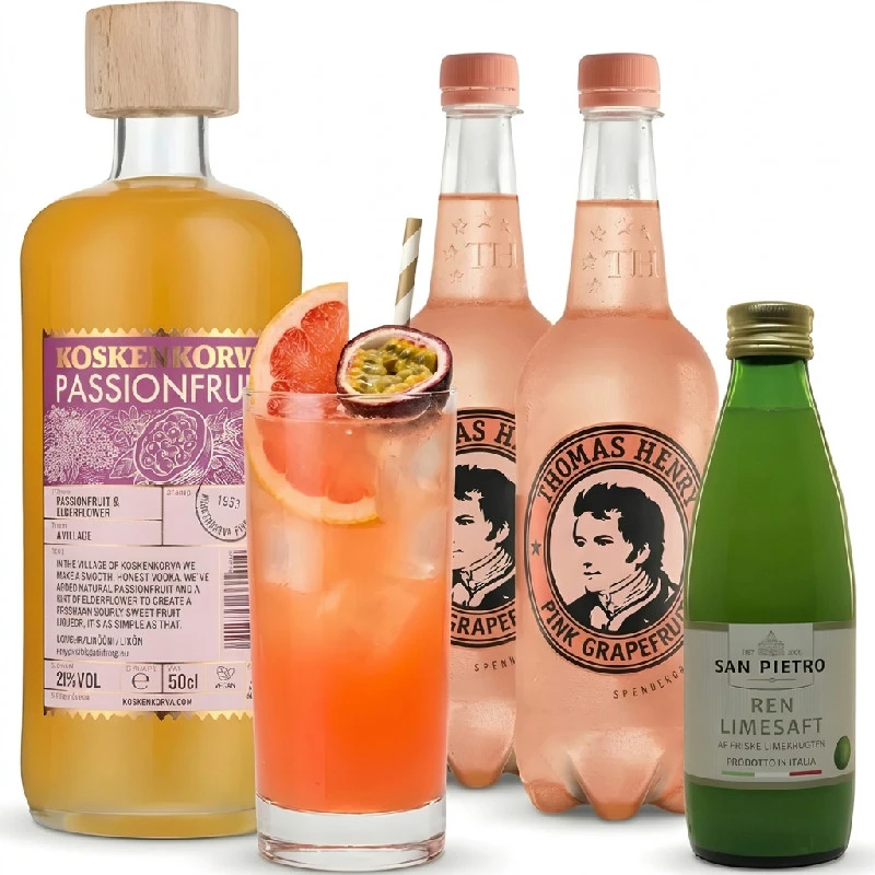 Passion Pink Grape Cocktail - Drinkspakke Bundle150  color Sort