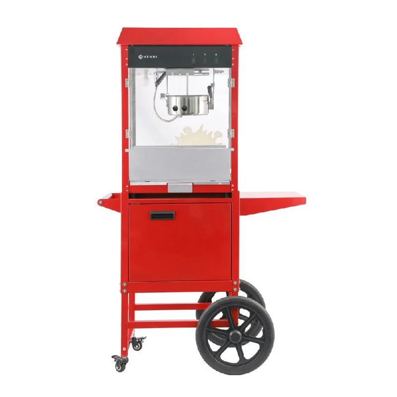 Hendi Popcornmaskine med vogn Rød Metal/Glas 282830 by Hendi color Sort