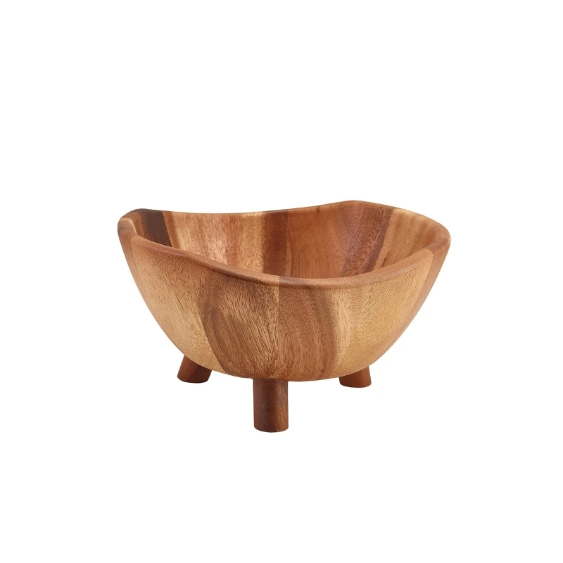GenWare Acacia Wood Trefodsskål 25 cm WTBWL25 by Genware color Sort